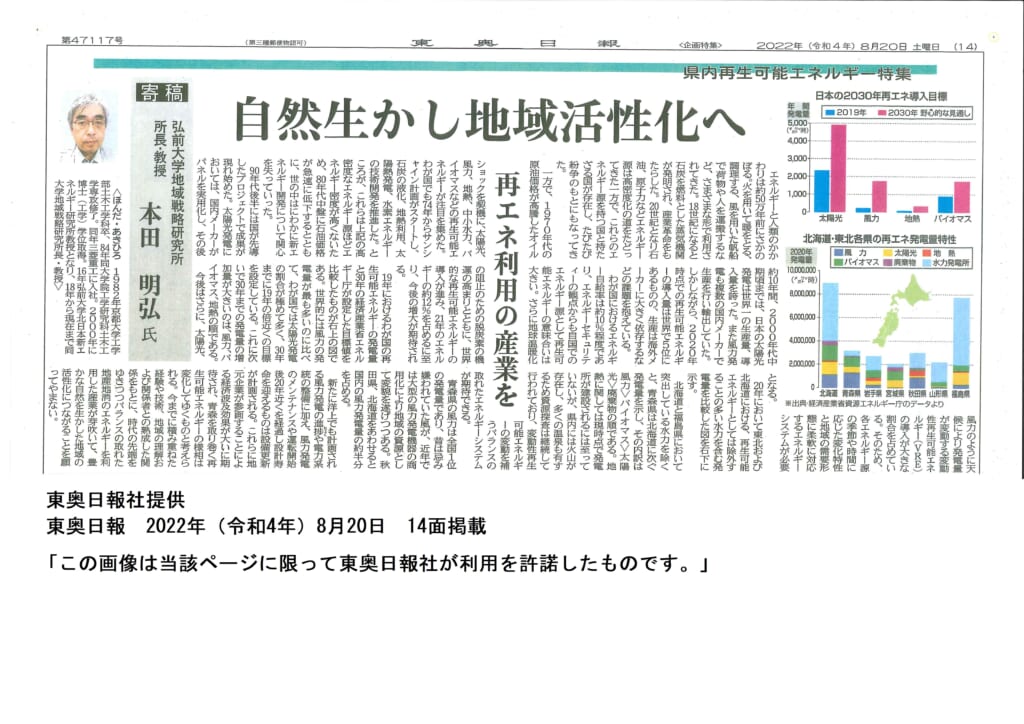 2022年8月20日東奥日報14面